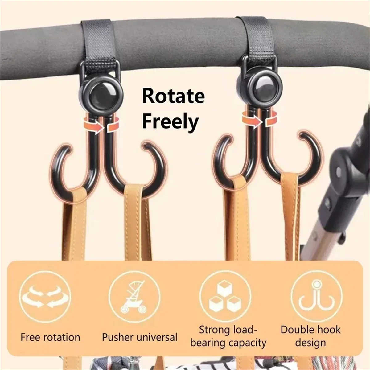 Rotatable Double Hooks Baby St - Travel Accessories For 3 Year Old avis et prix