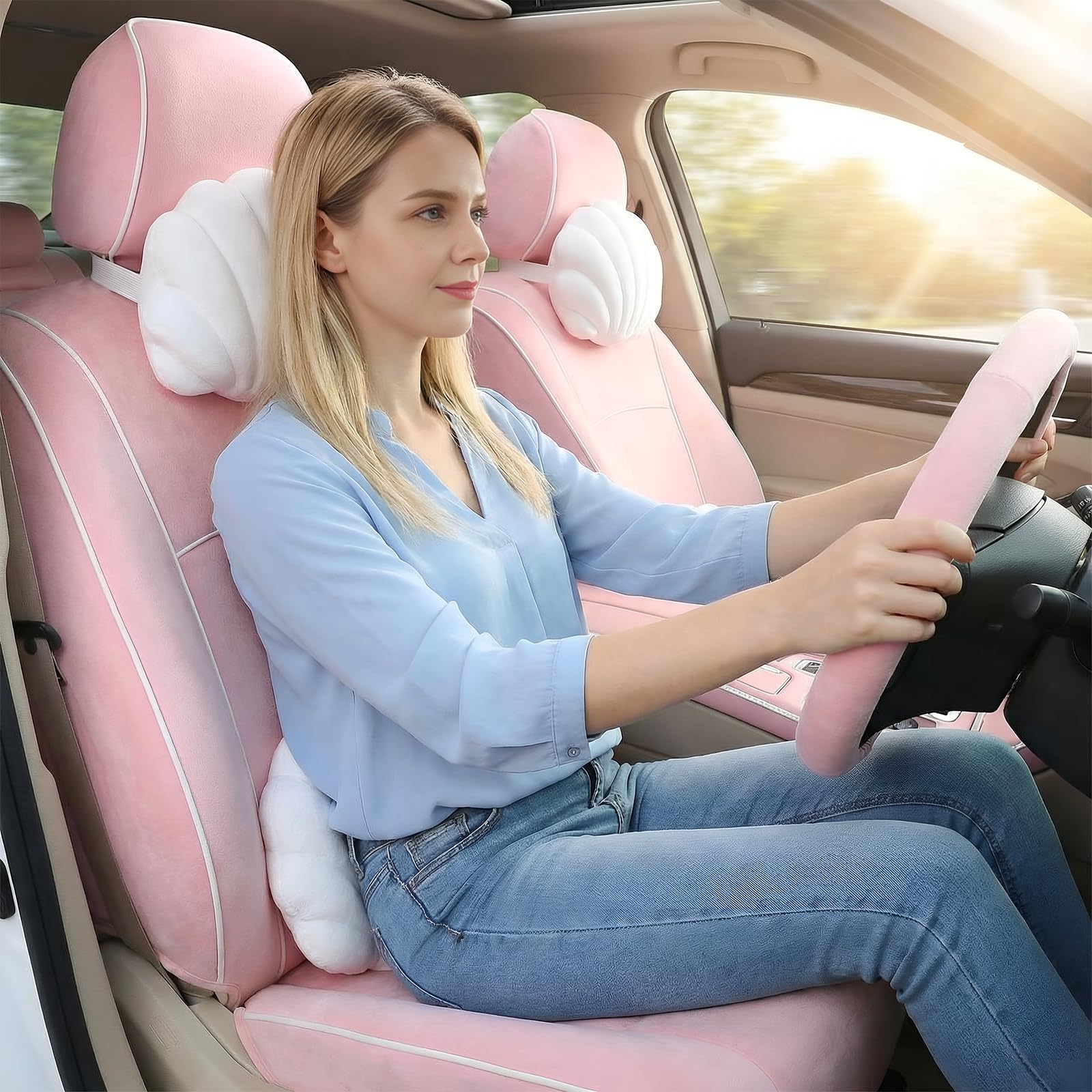 Pink Seashell-Shaped Car Headr - Travel Accessories Pink avis et prix