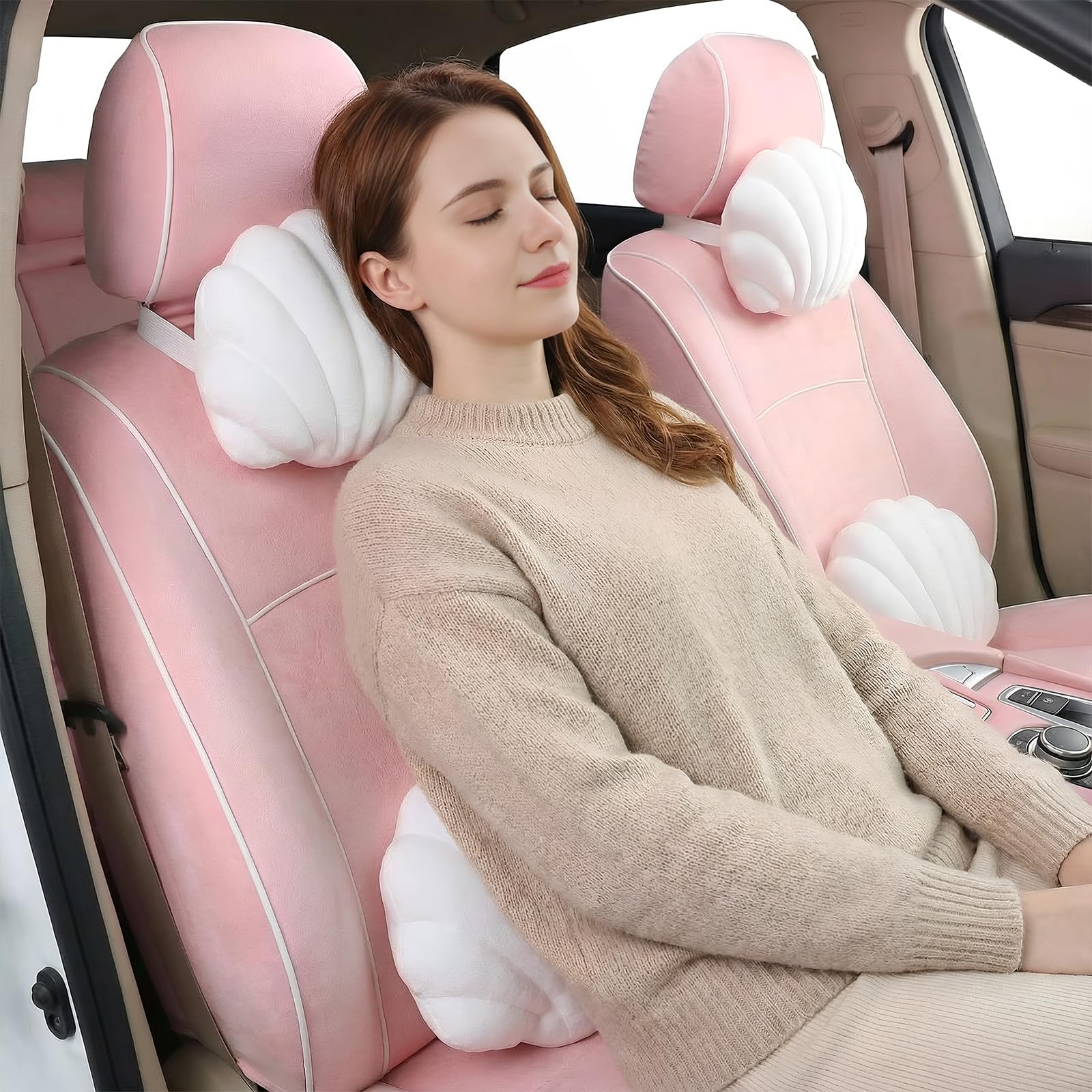 Pink Seashell-Shaped Car Headr - Travel Accessories Pink avis et prix