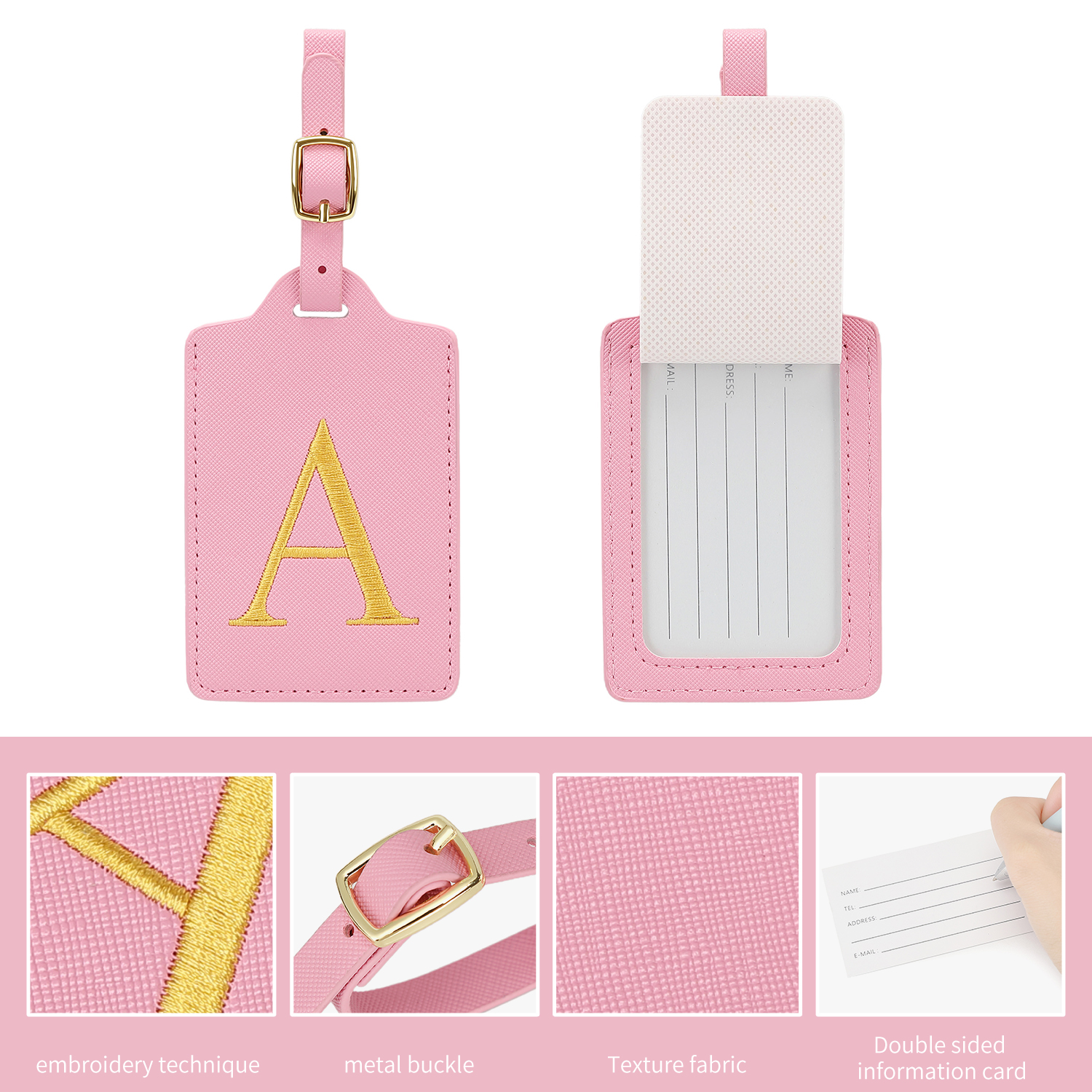 MIYIN 26 letters Luggage Tags  - Travel Accessories Pink avis et prix