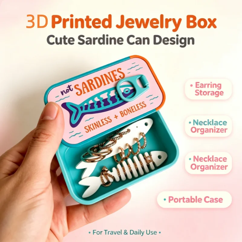 Cute Sardine Tin Shaped Mini J - Accessories Travel Jewelry Box avis et prix