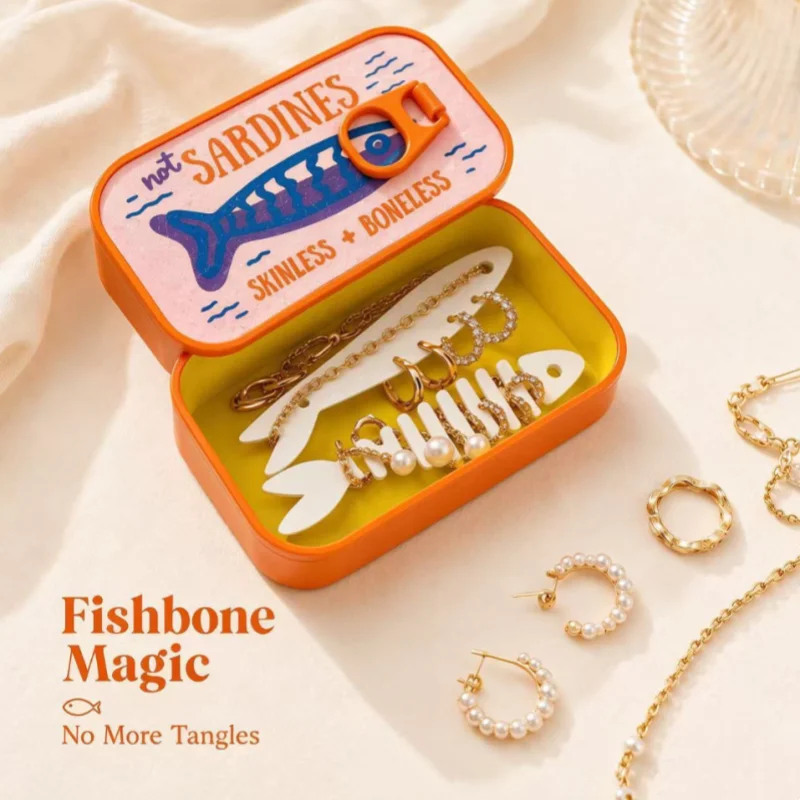 Cute Sardine Tin Shaped Mini J - Accessories Travel Jewelry Box avis et prix