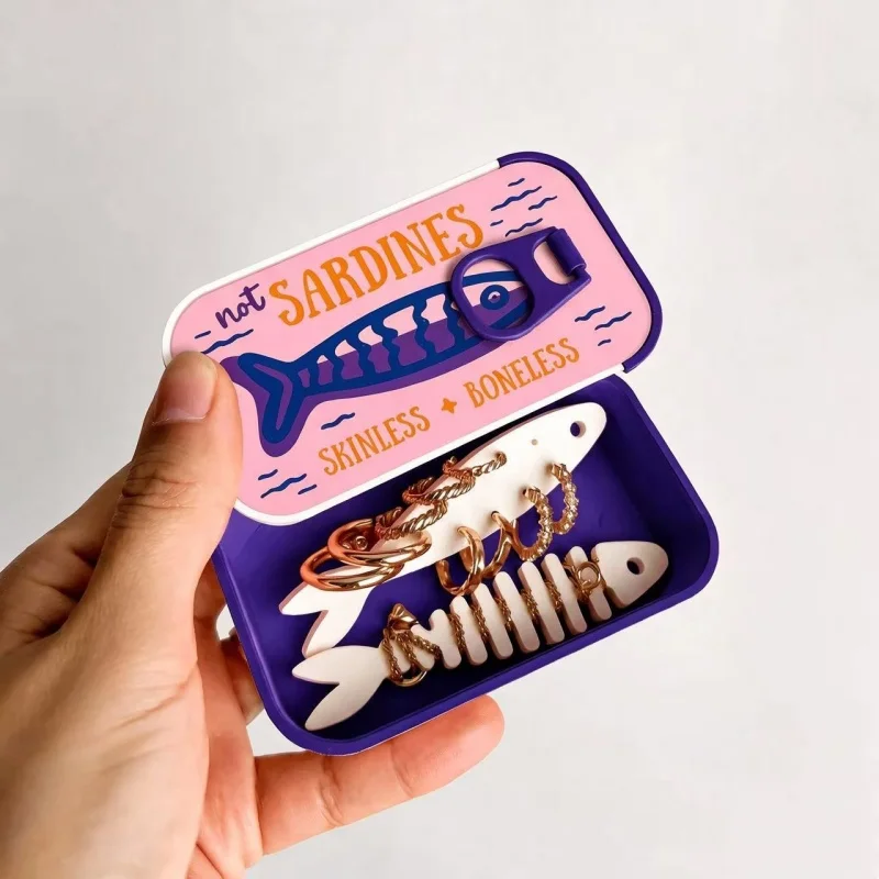 Cute Sardine Tin Shaped Mini J - Accessories Travel Jewelry Box avis et prix