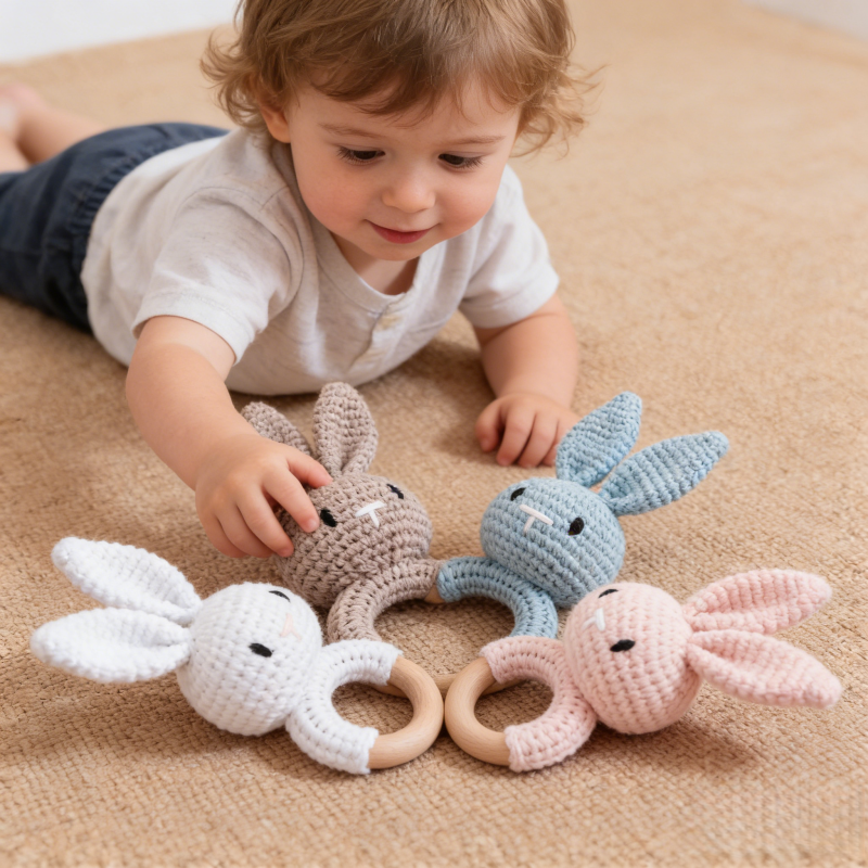 Wooden Baby Rattle Toy Handmad - Travel Accessories For 3 Year Old avis et prix