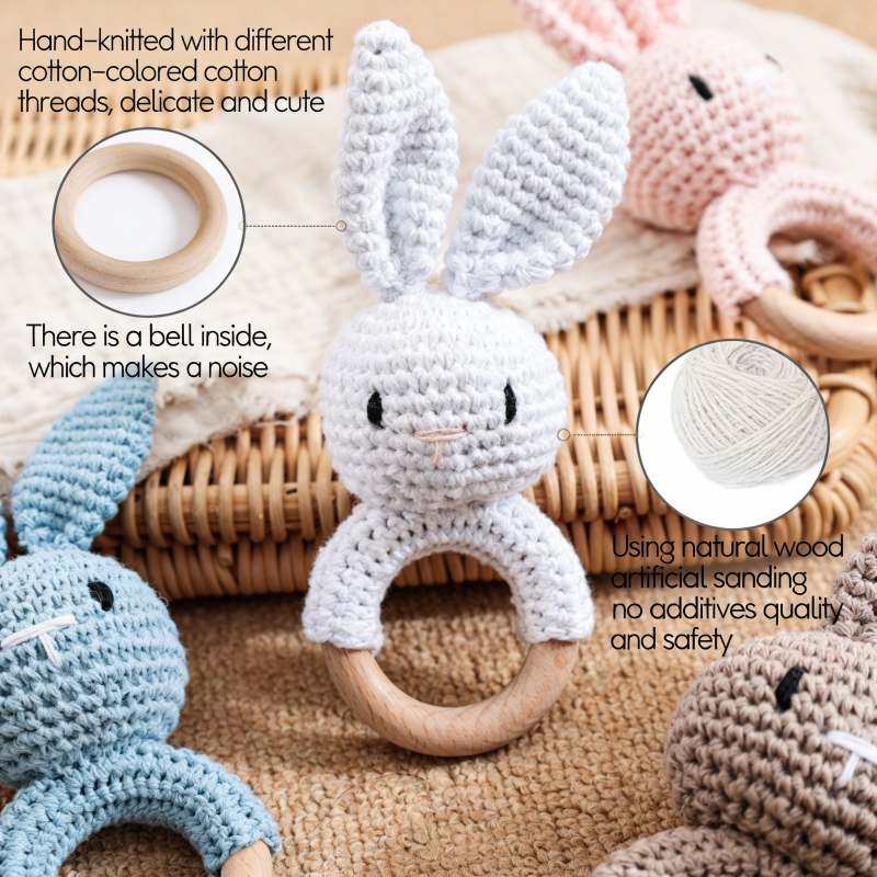 Wooden Baby Rattle Toy Handmad - Travel Accessories For 3 Year Old avis et prix