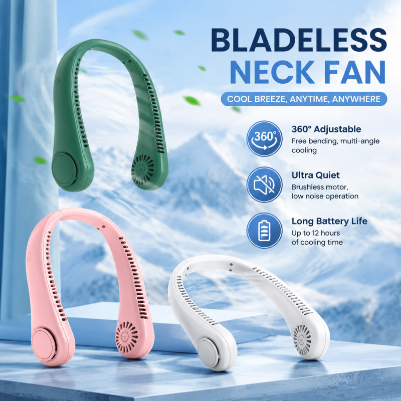 2026 New Bladeless Neck Fan US - Travel Accessories Electronics avis et prix