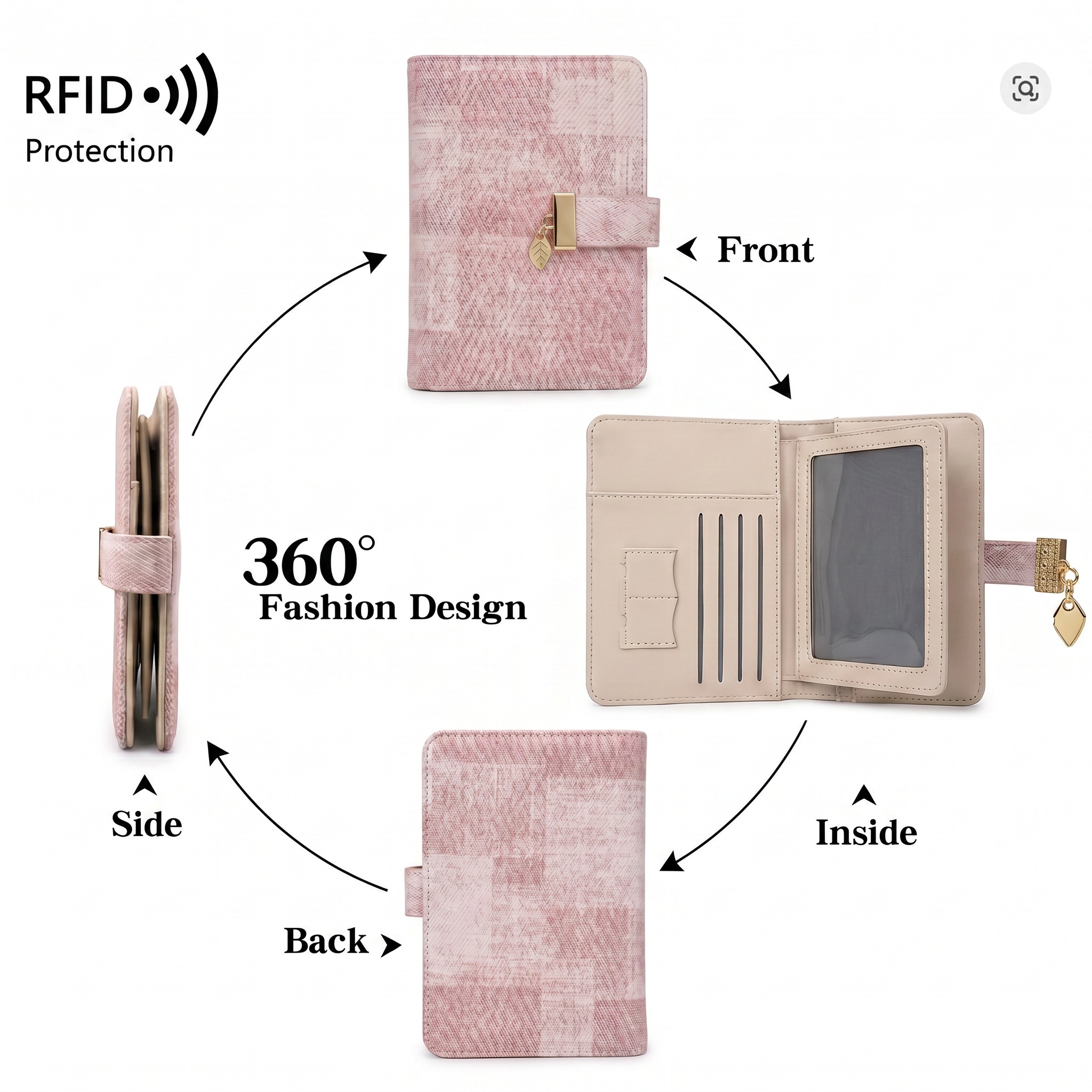 Pomelo Best Pink Plaid RFID Bl - Travel Accessories Pink avis et prix