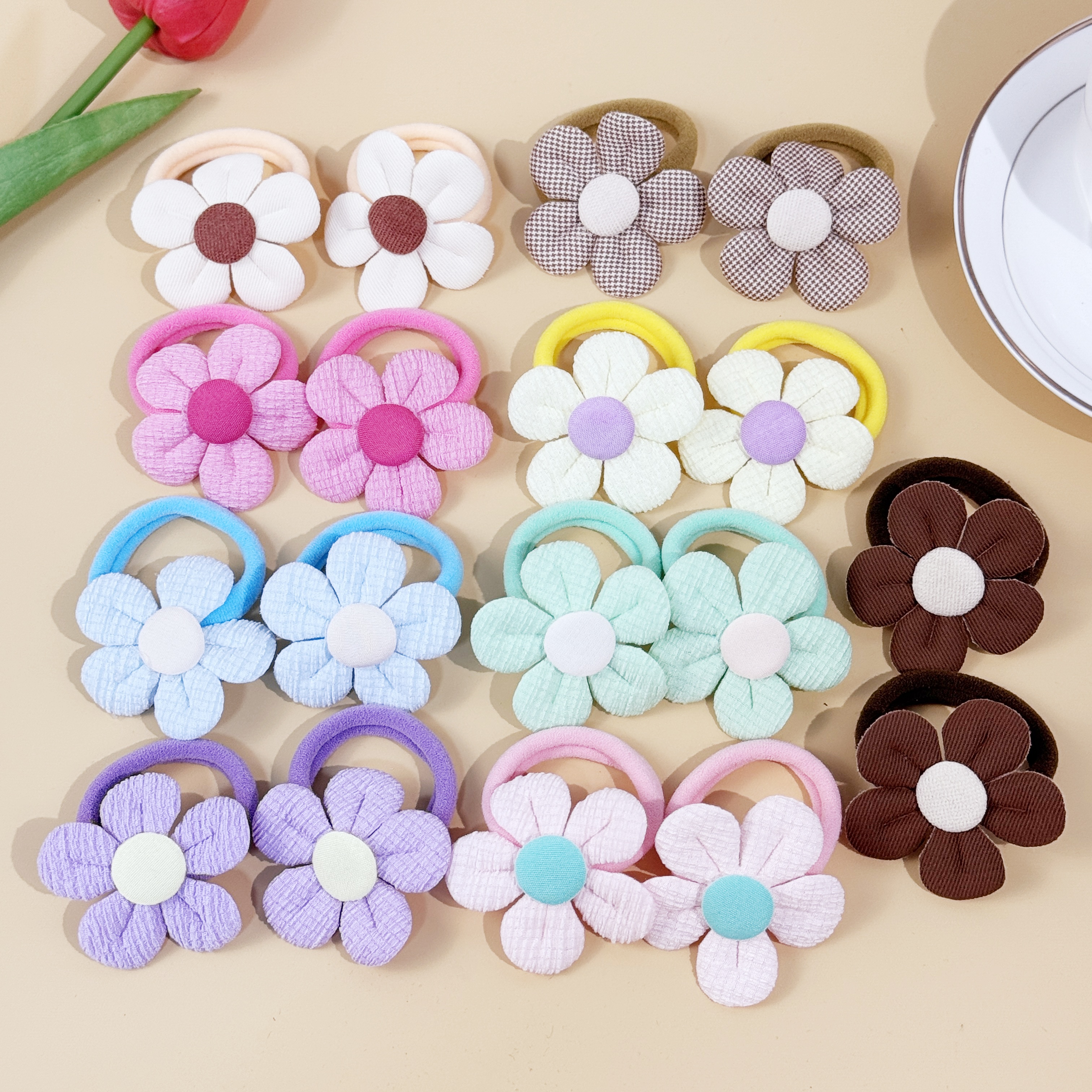 18pcs Sunflower Hair Ties Kids - Travel Accessories Holder avis et prix