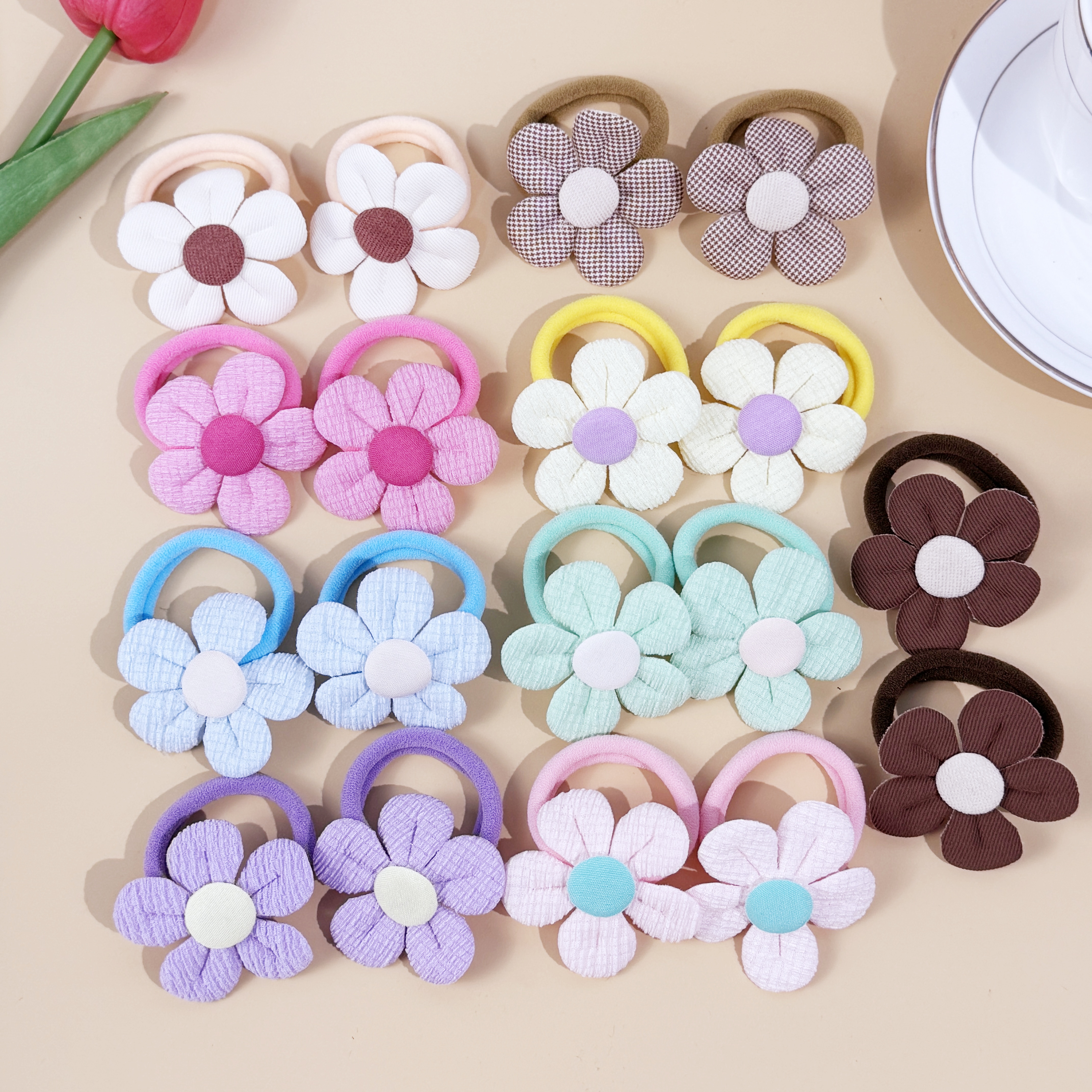 18pcs Sunflower Hair Ties Kids - Travel Accessories Holder avis et prix