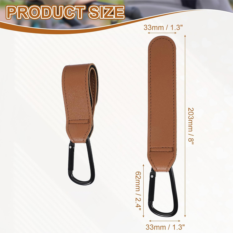 2Pcs Leather Cart Hooks Baby S - Travel Accessories For 3 Year Old avis et prix