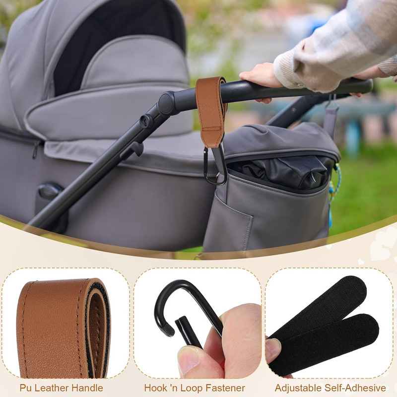 2Pcs Leather Cart Hooks Baby S - Travel Accessories For 3 Year Old avis et prix