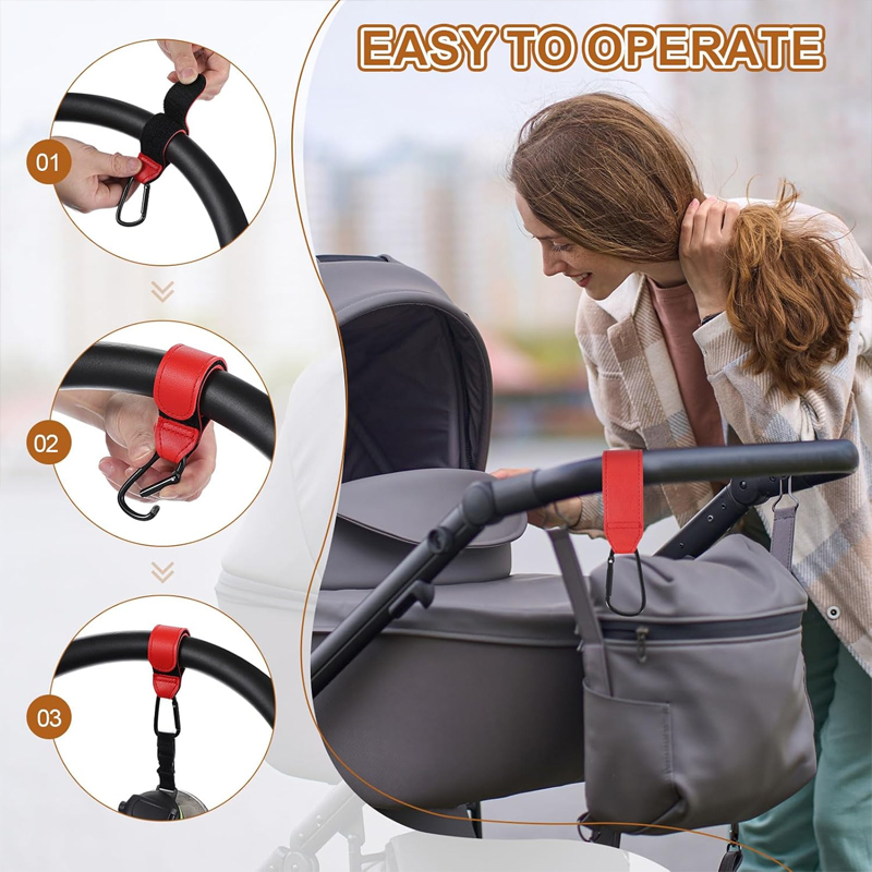 2Pcs Leather Cart Hooks Baby S - Travel Accessories For 3 Year Old avis et prix
