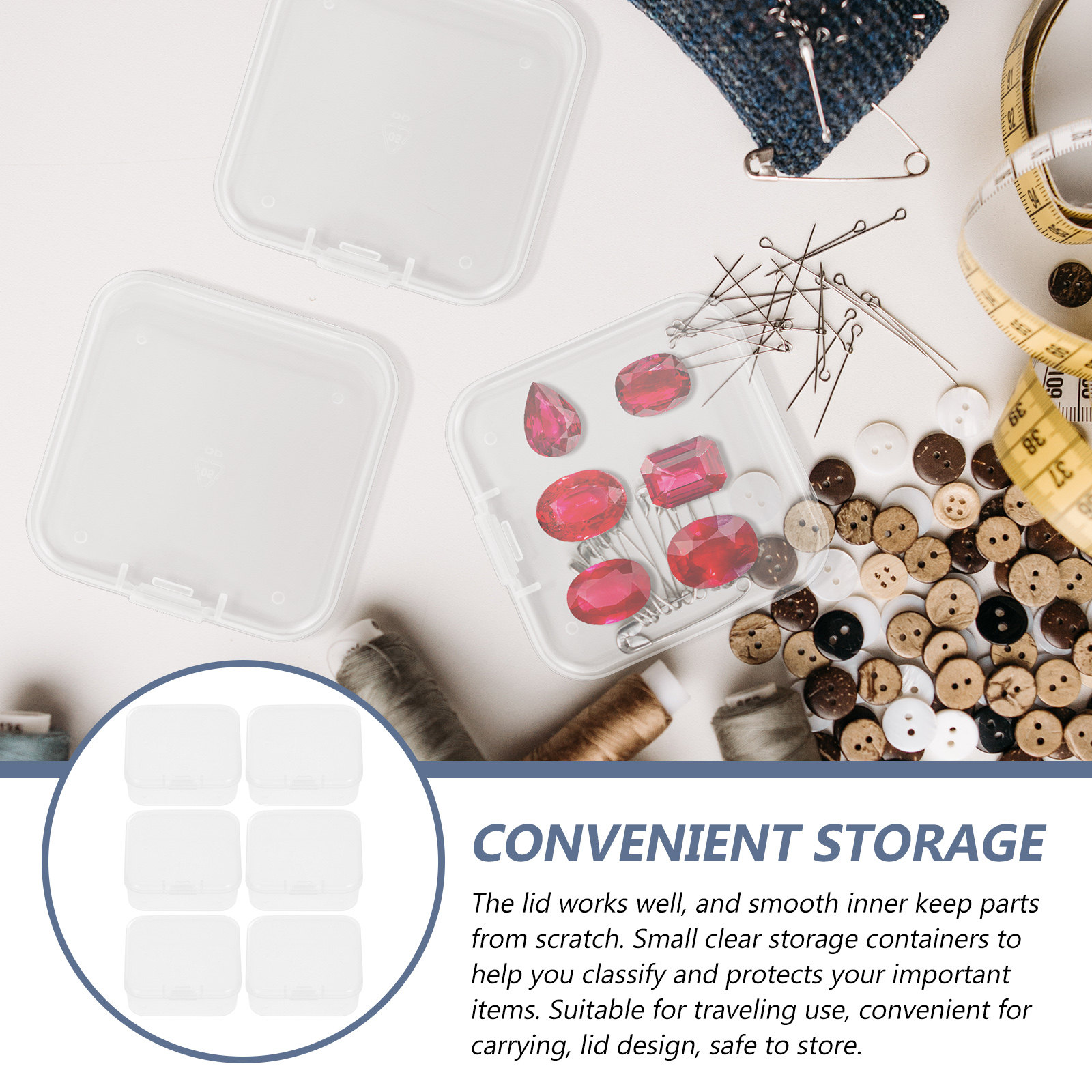 6pcs Storage Boxes Transparent - Accessories Travel Jewelry Box avis et prix