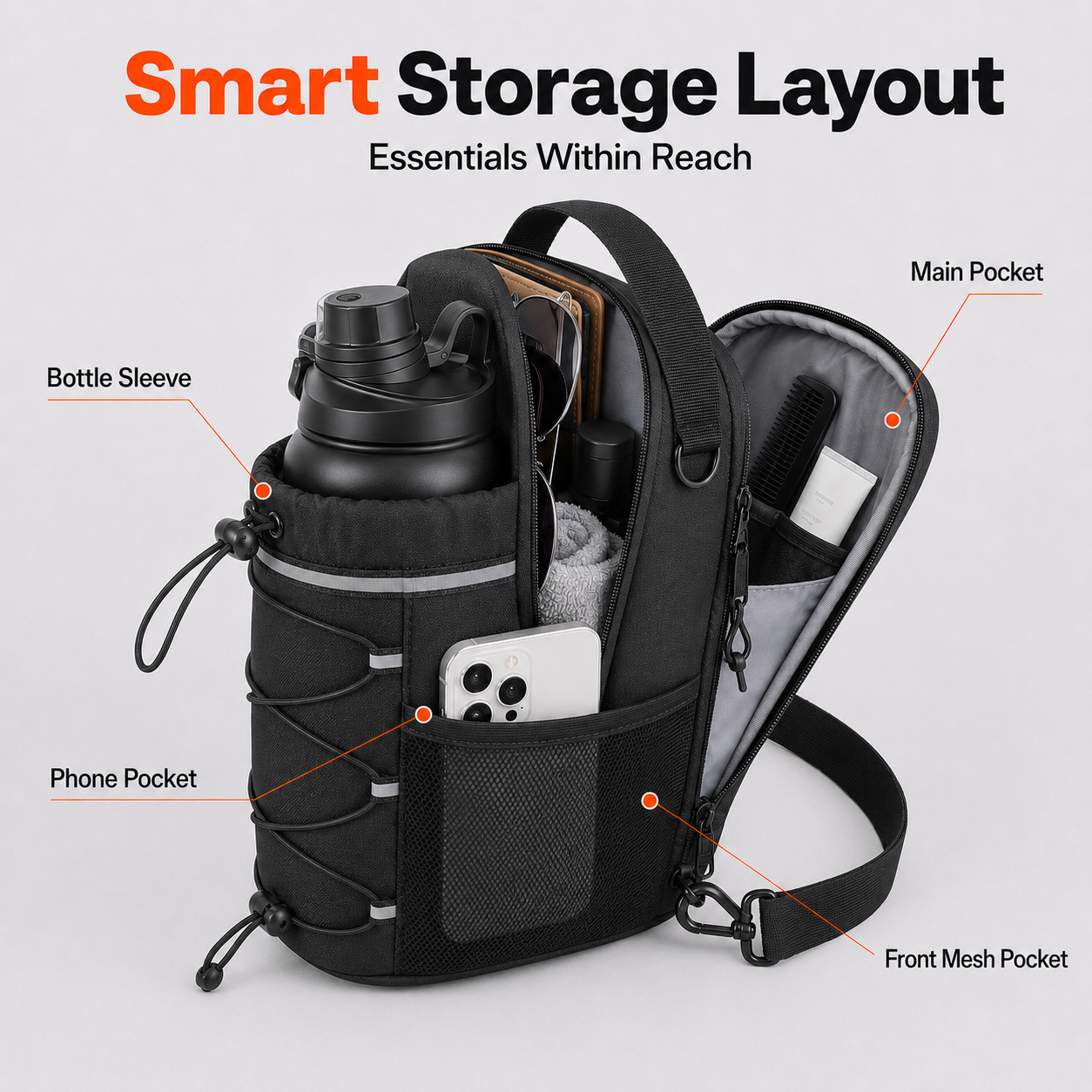 Magnetic Gym Bottle Bag Water  - Travel Accessories Holder avis et prix